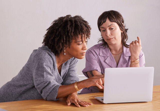 Two small-business owners contacting Mailchimp’s customer support team.